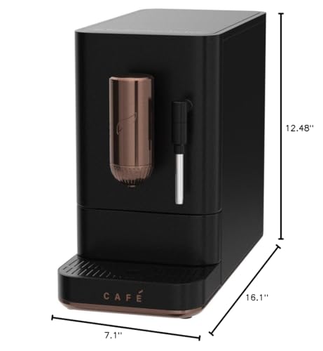 Cafe Affetto Automatic Espresso Machine & Milk Frother with Built In & Adjustable Espresso Bean Grinder, One-Touch Brew in 90 Seconds, Wifi & Smart Connected, Removable 1.2L Water Tank, Matte White