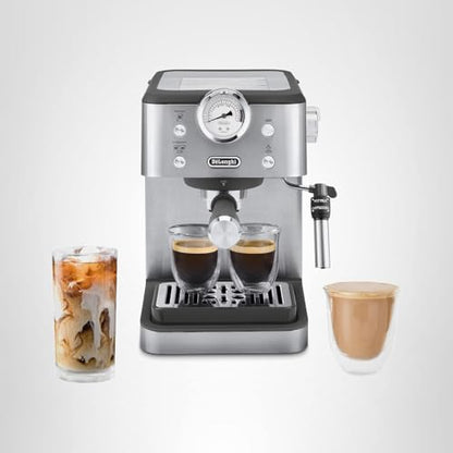 De'Longhi Dedica Maestro Plus Espresso Machine, Automatic Steam Wand, 3 Coffee Temp & Milk Foam Settings, 54oz Removable Tank, Easy-to-Clean Dishwasher-Safe Parts, Compact Stainless Steel Design