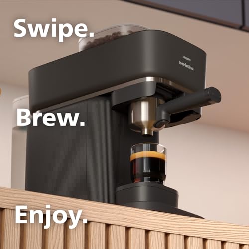Philips Baristina Espresso Machine+Milk Frother Bundle. Real espresso. Compact coffee machine,portafilter, grinder, Cafe Crema. Dairy & Non-Dairy Milk foam. Hot & Cold. Easy Clean. White (BAR303/00)
