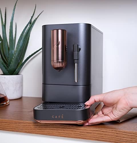 Cafe Affetto Automatic Espresso Machine & Milk Frother with Built In & Adjustable Espresso Bean Grinder, One-Touch Brew in 90 Seconds, Wifi & Smart Connected, Removable 1.2L Water Tank, Matte White