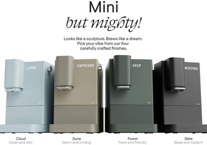 Terra Kaffe Demi Compact Fully Automatic Espresso Machine - Roaster-Approved Espresso Settings - Barista-Level Quality with Built-In Grinder - Coffee Machine - Slate