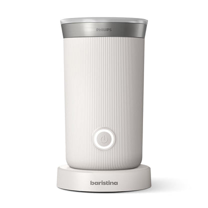 Philips Baristina Espresso Machine+Milk Frother Bundle. Real espresso. Compact coffee machine,portafilter, grinder, Cafe Crema. Dairy & Non-Dairy Milk foam. Hot & Cold. Easy Clean. White (BAR303/00)