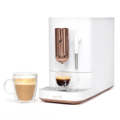 Cafe Affetto Automatic Espresso Machine & Milk Frother with Built In & Adjustable Espresso Bean Grinder, One-Touch Brew in 90 Seconds, Wifi & Smart Connected, Removable 1.2L Water Tank, Matte White