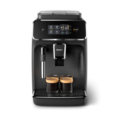 Philips 2200 Series Fully Automatic Espresso Machine, Classic Milk Frother, 2 Coffee Varieties, Intuitive Touch Display, 100% Ceramic Grinder, AquaClean Filter, Aroma Seal, Black (EP2220/14)