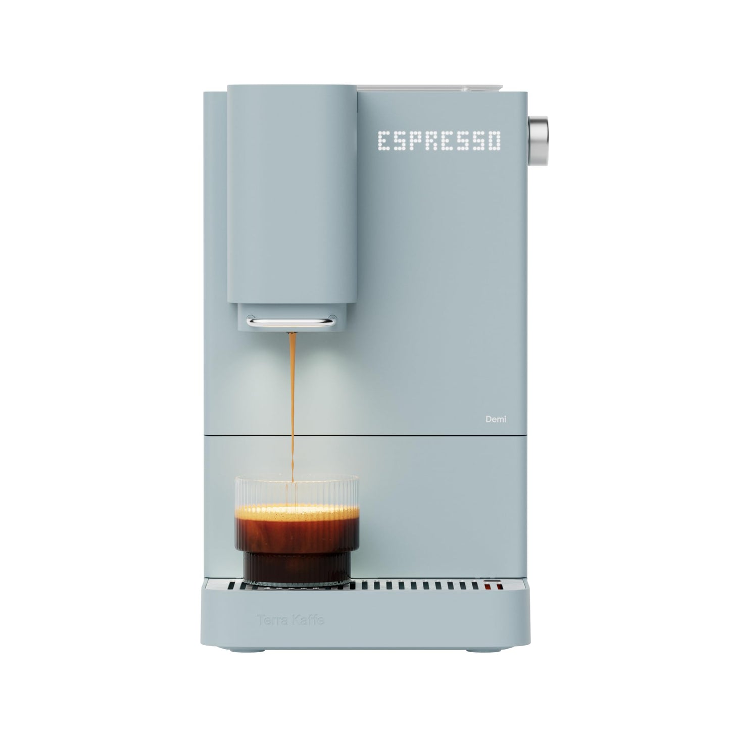 Terra Kaffe Demi Compact Fully Automatic Espresso Machine - Roaster-Approved Espresso Settings - Barista-Level Quality with Built-In Grinder - Coffee Machine - Slate