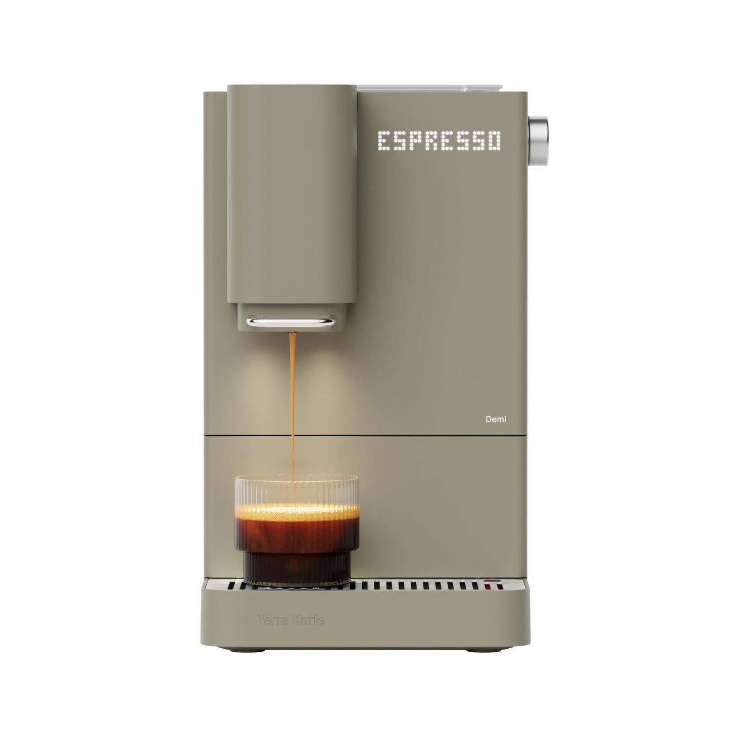 Terra Kaffe Demi Compact Fully Automatic Espresso Machine - Roaster-Approved Espresso Settings - Barista-Level Quality with Built-In Grinder - Coffee Machine - Slate
