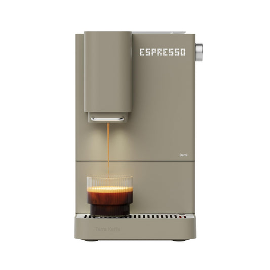 Terra Kaffe Demi Compact Fully Automatic Espresso Machine - Roaster-Approved Espresso Settings - Barista-Level Quality with Built-In Grinder - Coffee Machine - Slate