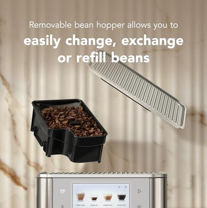 KitchenAid Fully Automatic Espresso Machine KF8 with Milk Attachment and Plant Based Milk Options, KES8558SX, Stainless Steel