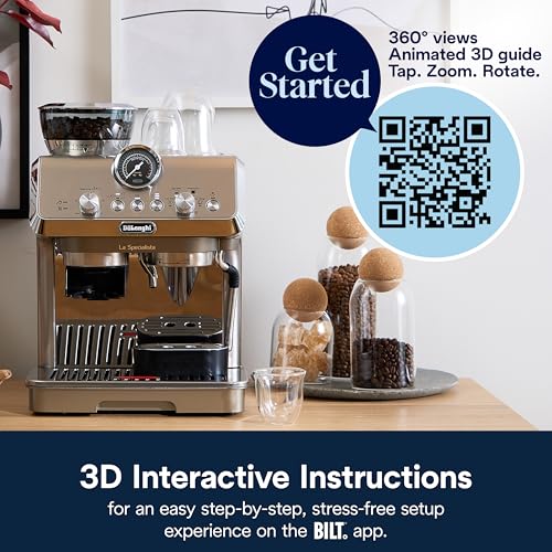 De'Longhi La Specialista Arte Evo Espresso Machine - Compact Cold Brew Coffee Maker with Grinder, Milk Steam Wand/Frother & Tamping Tools - Home Barista Kit for Lattes, Cappuccinos, Iced Coffee