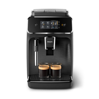 Philips 2200 Series Fully Automatic Espresso Machine, Classic Milk Frother, 2 Coffee Varieties, Intuitive Touch Display, 100% Ceramic Grinder, AquaClean Filter, Aroma Seal, Black (EP2220/14)