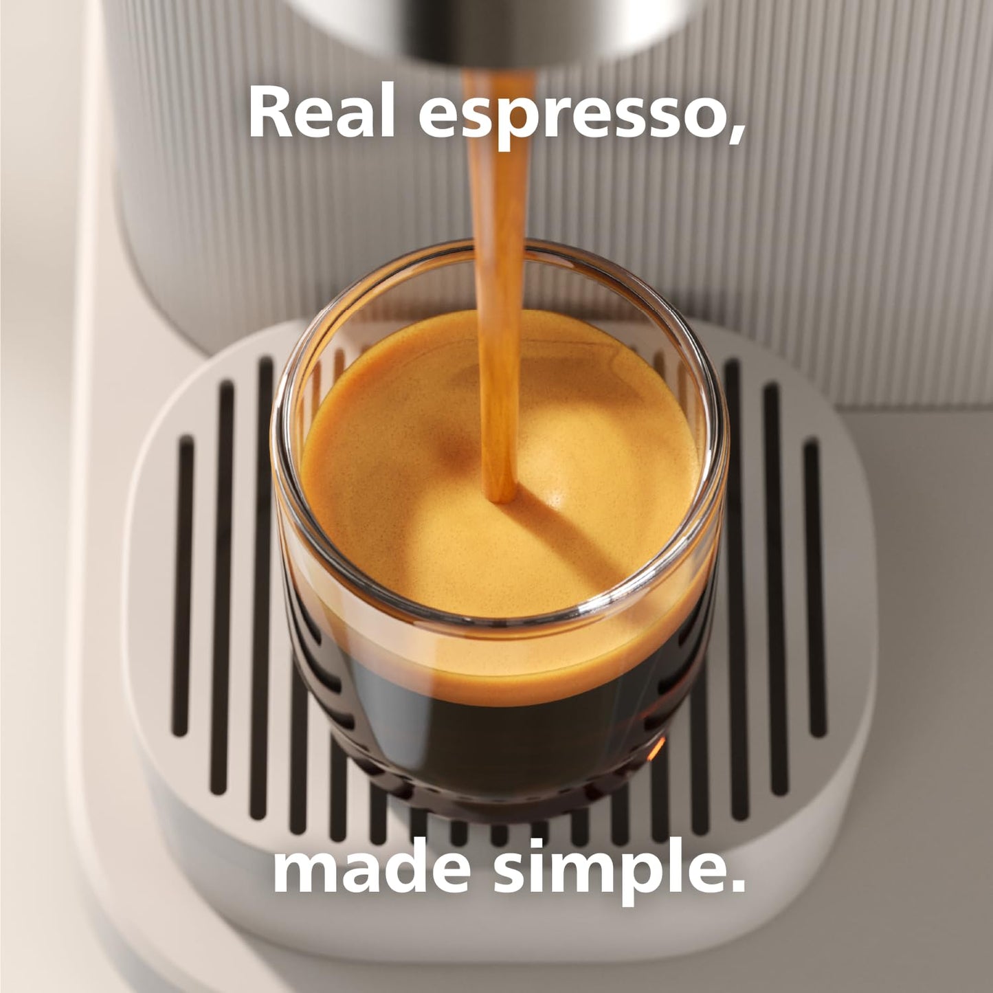 Philips Baristina Espresso Machine+Milk Frother Bundle. Real espresso. Compact coffee machine,portafilter, grinder, Cafe Crema. Dairy & Non-Dairy Milk foam. Hot & Cold. Easy Clean. White (BAR303/00)