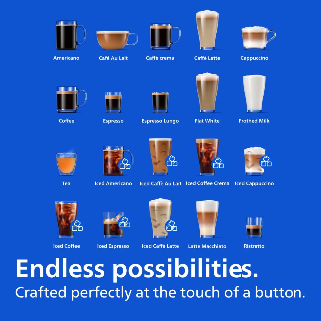 Philips 5500 Series Fully Automatic Espresso Machine, LatteGo Milk System, Integrated Grinder, 20 Hot & Iced Coffee Pre-Sets, Quick Start, SilentBrew, 15-Bar Pressure, Black Chrome (EP5544/94)