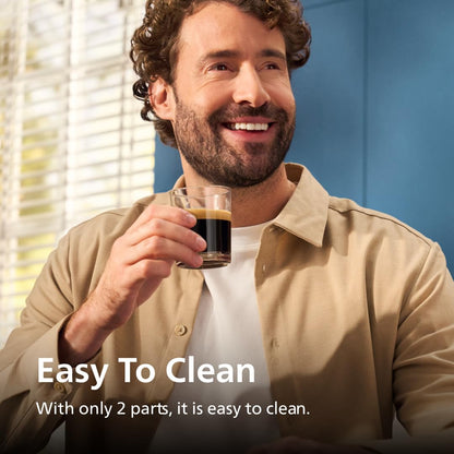 Philips 2200 Series Fully Automatic Espresso Machine, Classic Milk Frother, 2 Coffee Varieties, Intuitive Touch Display, 100% Ceramic Grinder, AquaClean Filter, Aroma Seal, Black (EP2220/14)