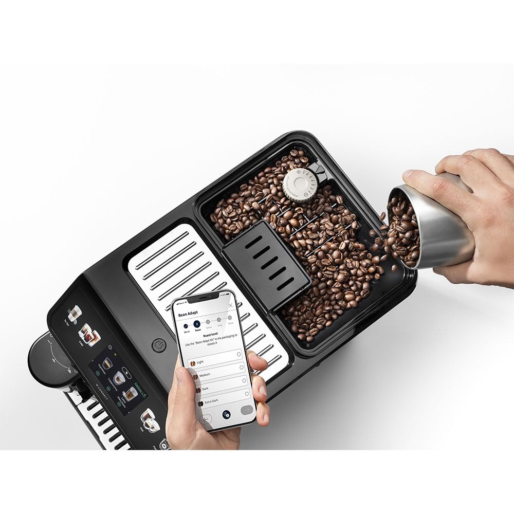 De'Longhi Eletta Explore Espresso Machine with Cold Brew, Hot & Cold Milk Frother - 50+ Recipes, Built in Grinder, Smartphone Compatible with Bean Adapt Technology for Ideal Extraction, 3.8 Pounds
