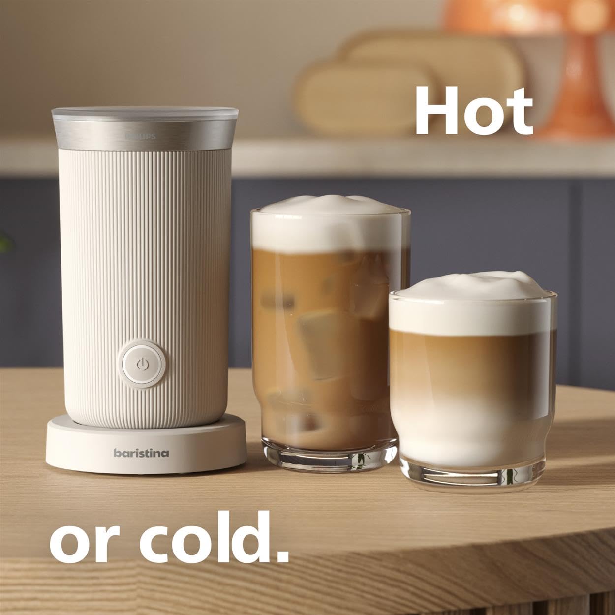 Philips Baristina Espresso Machine+Milk Frother Bundle. Real espresso. Compact coffee machine,portafilter, grinder, Cafe Crema. Dairy & Non-Dairy Milk foam. Hot & Cold. Easy Clean. White (BAR303/00)