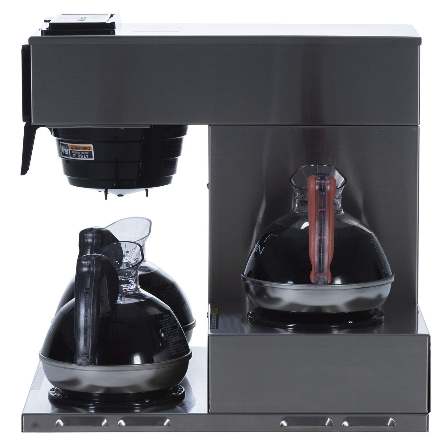 BUNN VP17-3, 12-Cup Low Profile Pourover Commercial Coffee Maker, 3 Lower Warmers, 13300.0003,Silver