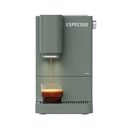 Terra Kaffe Demi Compact Fully Automatic Espresso Machine - Roaster-Approved Espresso Settings - Barista-Level Quality with Built-In Grinder - Coffee Machine - Slate