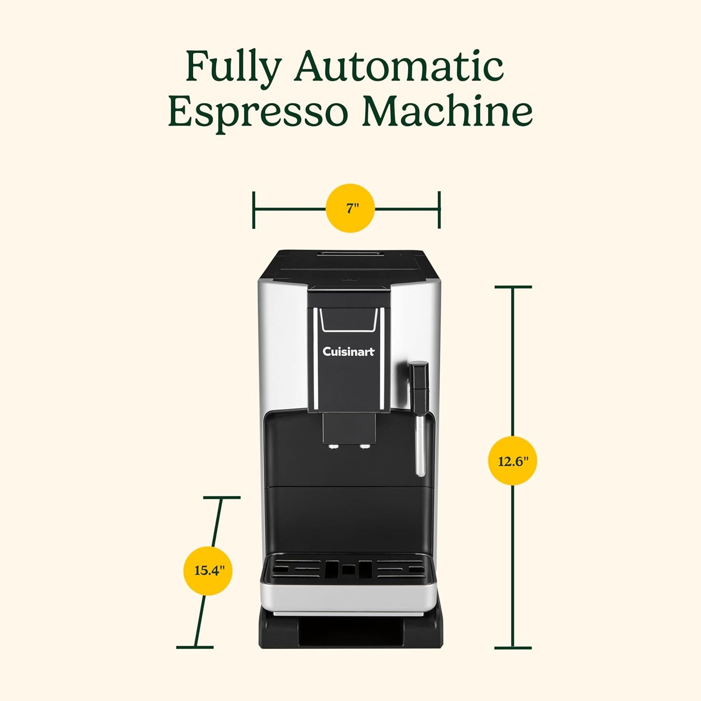 Cuisinart Espresso Bar Fully Automatic Espresso Machine, Makes Hot or Cold Cafe-Quality Cappuccino, Lattes, Americanos and Cold Extracted Espresso, Steam/Frothing Wand for Milk-Based Drinks, EM-550