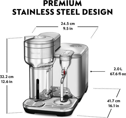 Nespresso Vertuo Creatista Coffee and Espresso Maker by Breville, Brushed Stainless Steel