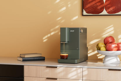 Terra Kaffe Demi Compact Fully Automatic Espresso Machine - Roaster-Approved Espresso Settings - Barista-Level Quality with Built-In Grinder - Coffee Machine - Slate