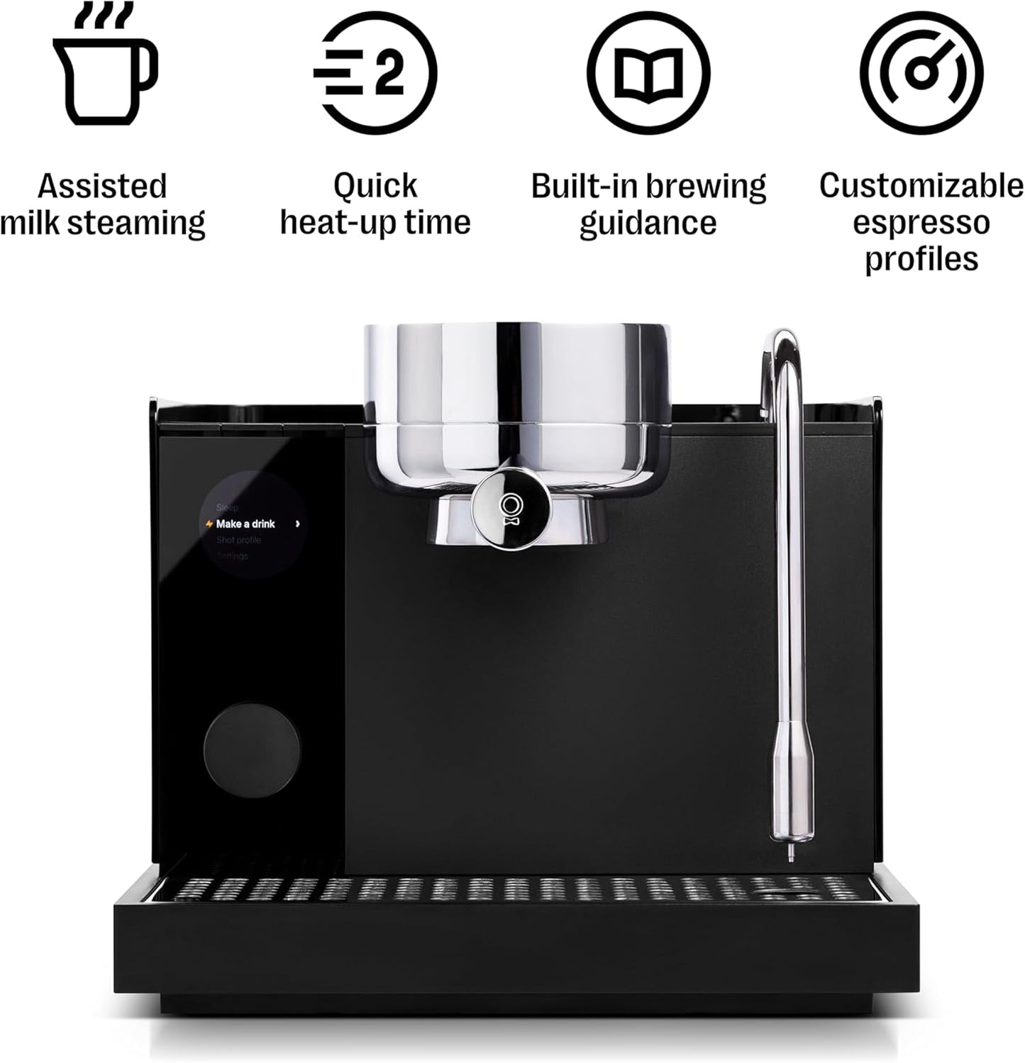 Fellow Espresso Series 1 Home Espresso Machine – 58mm Portafilter, 2 Minute Heat Up, Pressure Profiling, Precise Temperature Control, Assisted Milk Steaming, Built-In Guidance, Matte Black