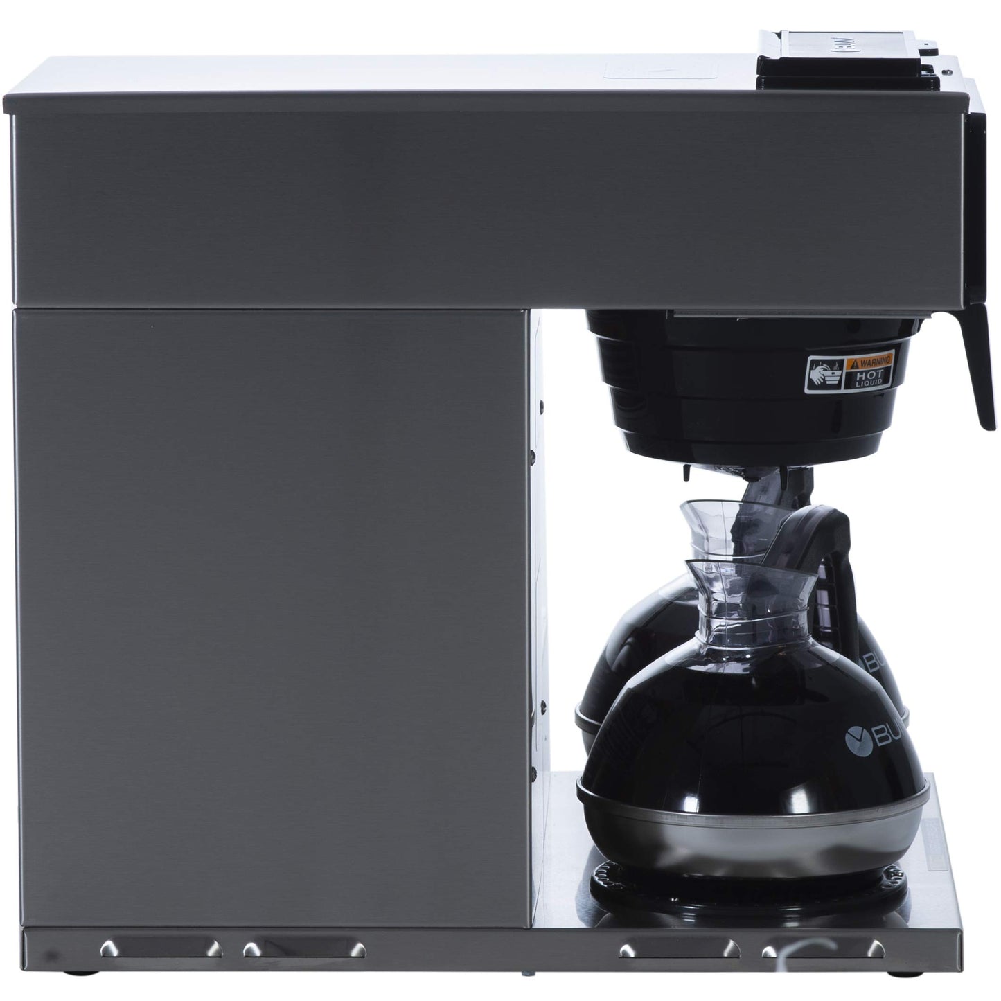 BUNN VP17-3, 12-Cup Low Profile Pourover Commercial Coffee Maker, 3 Lower Warmers, 13300.0003,Silver