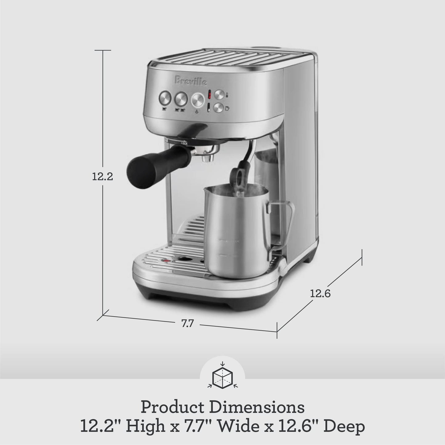 Breville Bambino Plus Espresso Machine BES500BSS, Brushed Stainless Steel, 64 oz Water Tank