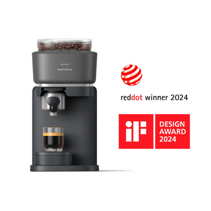 Philips Baristina Espresso Machine+Milk Frother Bundle. Real espresso. Compact coffee machine,portafilter, grinder, Cafe Crema. Dairy & Non-Dairy Milk foam. Hot & Cold. Easy Clean. White (BAR303/00)