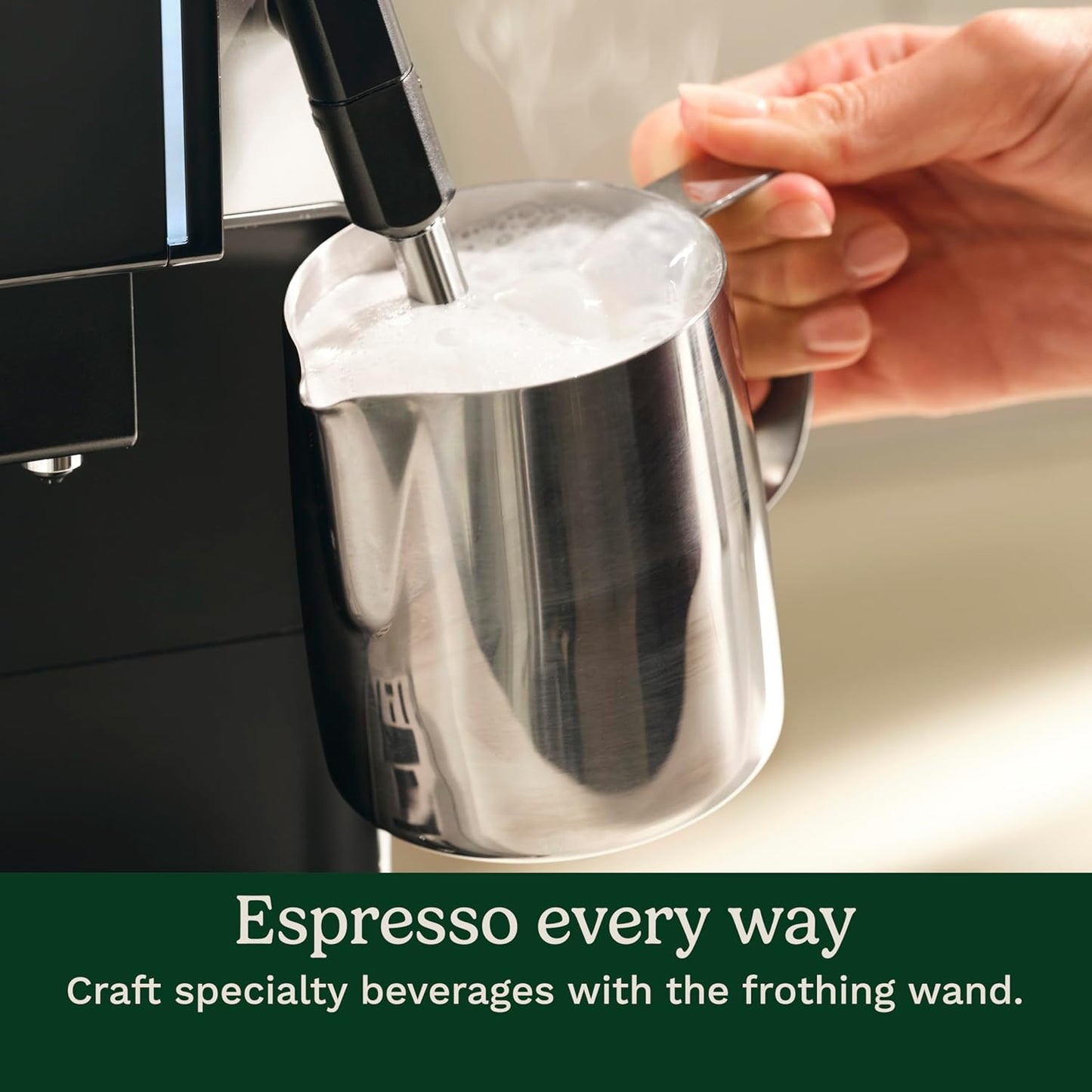 Cuisinart Espresso Bar Fully Automatic Espresso Machine, Makes Hot or Cold Cafe-Quality Cappuccino, Lattes, Americanos and Cold Extracted Espresso, Steam/Frothing Wand for Milk-Based Drinks, EM-550