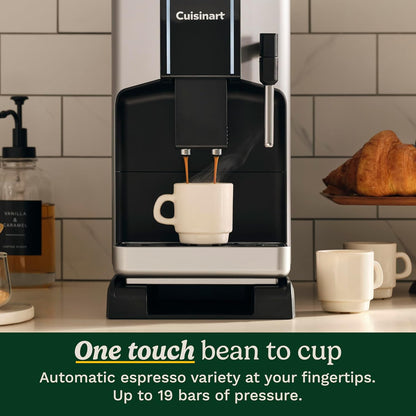 Cuisinart Espresso Bar Fully Automatic Espresso Machine, Makes Hot or Cold Cafe-Quality Cappuccino, Lattes, Americanos and Cold Extracted Espresso, Steam/Frothing Wand for Milk-Based Drinks, EM-550