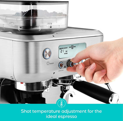 CASABREWS 5700Pro Espresso Machine with Grinder, Professional Coffee Maker with Milk Frother Steam Wand, Barista-Quality Cappuccino Latte Machine with LCD Display, Great for Coffee Enthusiasts