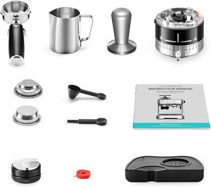 CASABREWS 5700Pro Espresso Machine with Grinder, Professional Coffee Maker with Milk Frother Steam Wand, Barista-Quality Cappuccino Latte Machine with LCD Display, Great for Coffee Enthusiasts