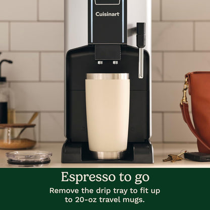 Cuisinart Espresso Bar Fully Automatic Espresso Machine, Makes Hot or Cold Cafe-Quality Cappuccino, Lattes, Americanos and Cold Extracted Espresso, Steam/Frothing Wand for Milk-Based Drinks, EM-550