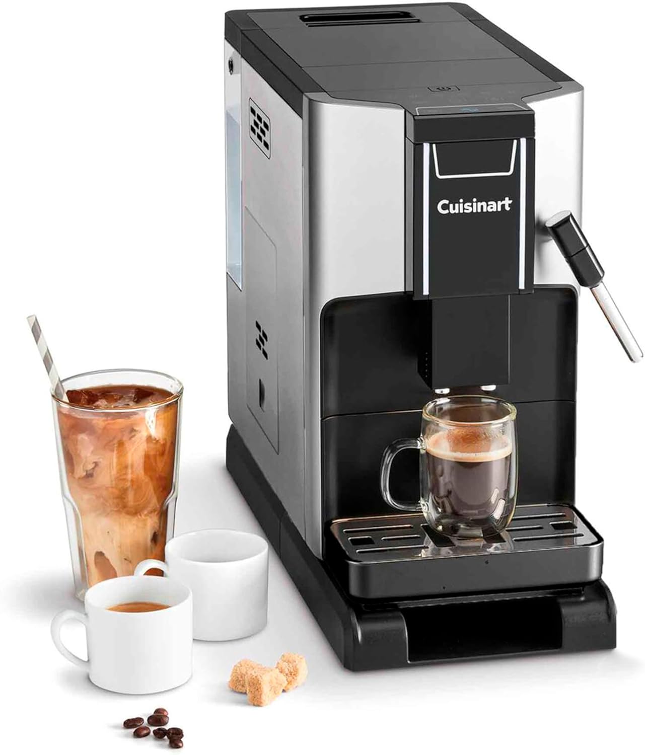 Cuisinart Espresso Bar Fully Automatic Espresso Machine, Makes Hot or Cold Cafe-Quality Cappuccino, Lattes, Americanos and Cold Extracted Espresso, Steam/Frothing Wand for Milk-Based Drinks, EM-550