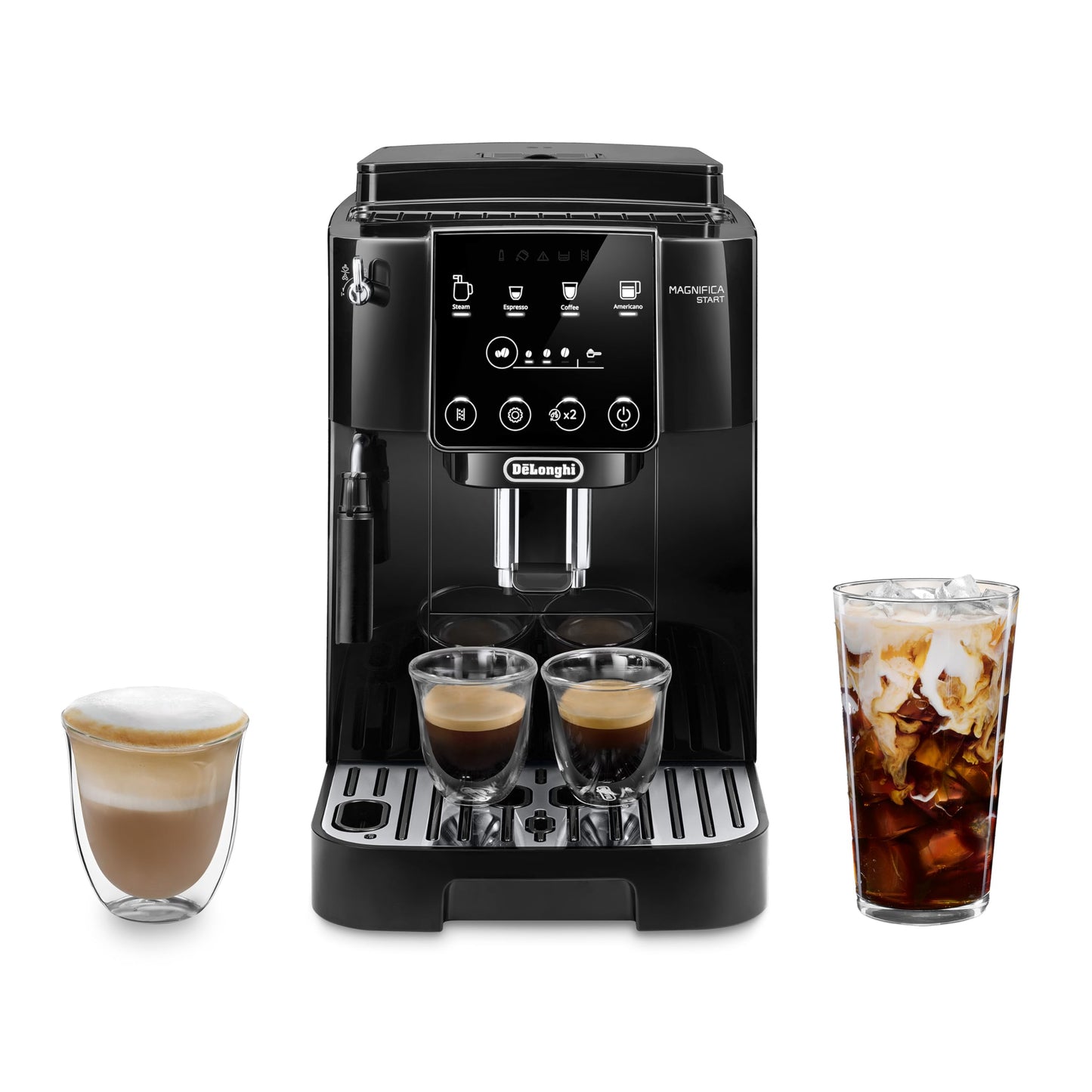 De'Longhi Magnifica Evo Automatic Espresso & Coffee Machine with Manual Milk Frother, Built-in Grinder & Auto-Clean Function - For Latte, Cappuccino, Americano, Iced Coffee, ECAM29043SB
