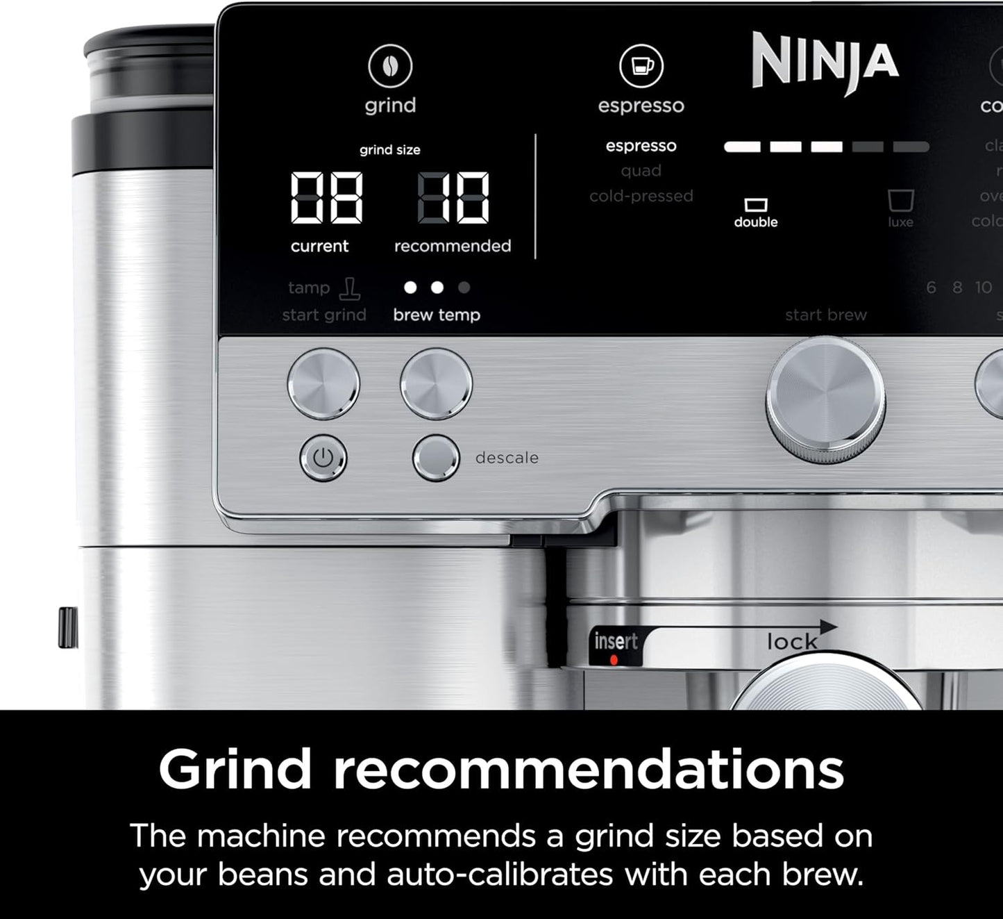 Ninja R-ES601 Luxe Café Premier Series Espresso Machine, Drip Coffee, Cold Brew, Grinder, Tamper, Frother, Silver (Renewed)