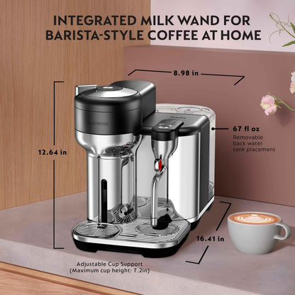Nespresso Vertuo Creatista Coffee and Espresso Maker by Breville, Brushed Stainless Steel