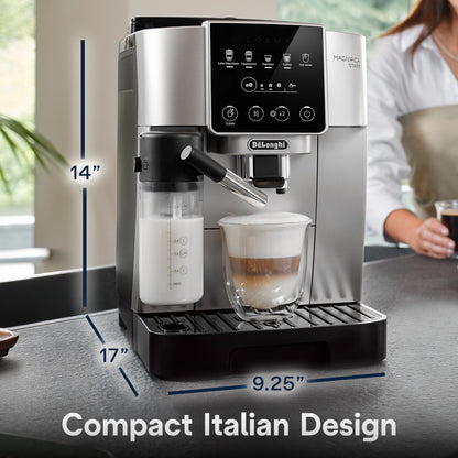 De'Longhi Magnifica Evo Automatic Espresso & Coffee Machine with Auto Milk Frother, Built-in Grinder & Auto-Clean Function - For Latte, Cappuccino, Americano, Iced Coffee, ECAM29084SB , Silver