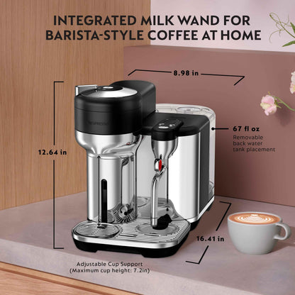 Nespresso Vertuo Creatista Coffee and Espresso Maker by Breville, Brushed Stainless Steel