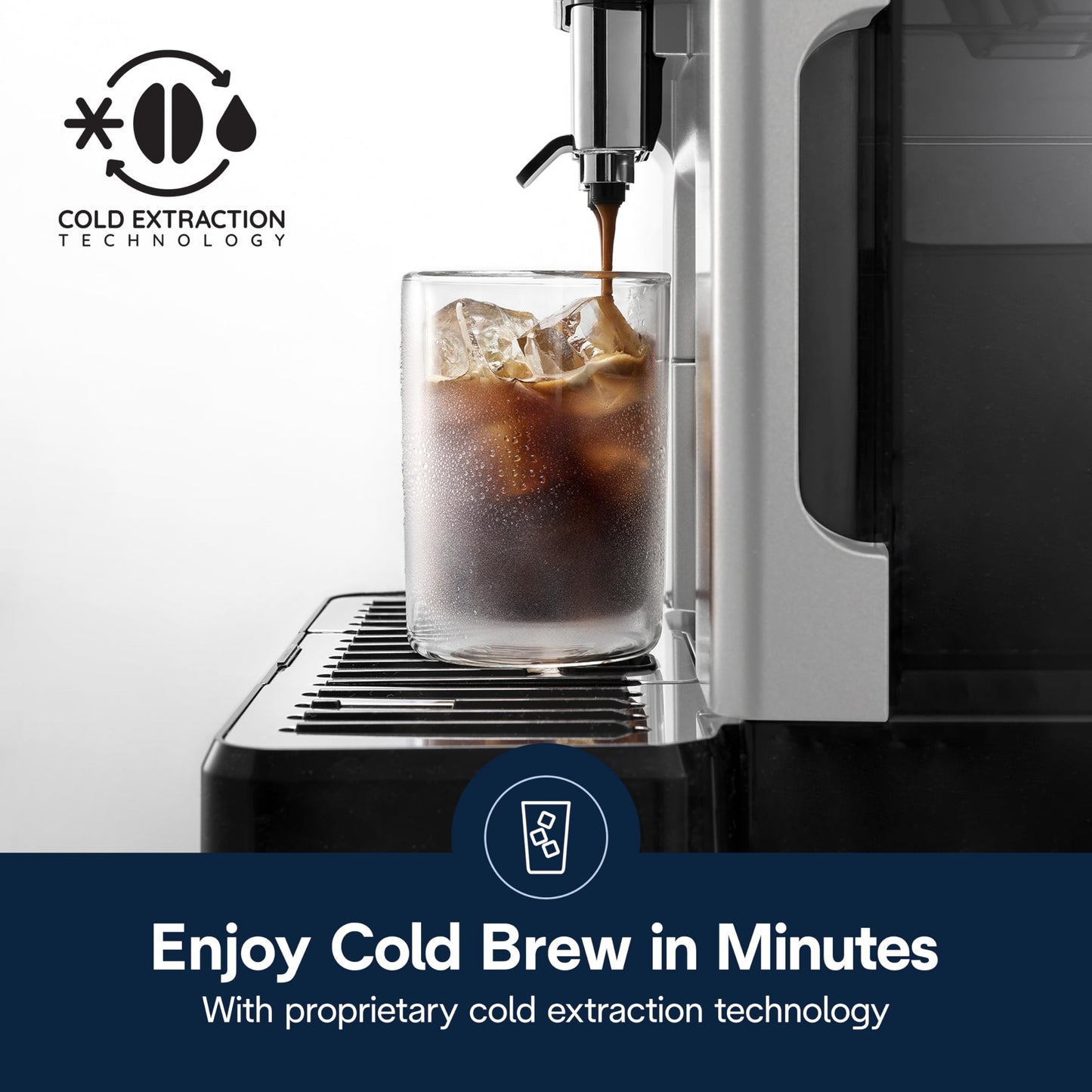De'Longhi Eletta Explore Espresso Machine with Cold Brew, Hot & Cold Milk Frother - 50+ Recipes, Built in Grinder, Smartphone Compatible with Bean Adapt Technology for Ideal Extraction, 3.8 Pounds