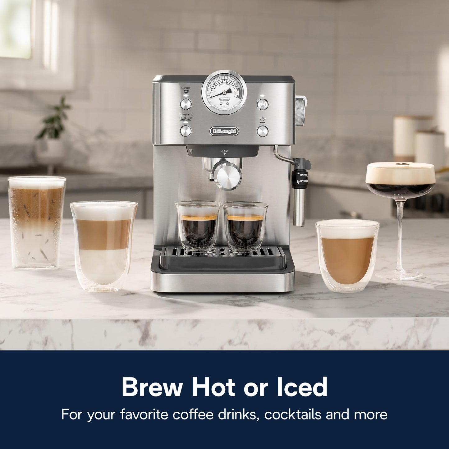 De'Longhi Dedica Maestro Plus Espresso Machine, Automatic Steam Wand, 3 Coffee Temp & Milk Foam Settings, 54oz Removable Tank, Easy-to-Clean Dishwasher-Safe Parts, Compact Stainless Steel Design