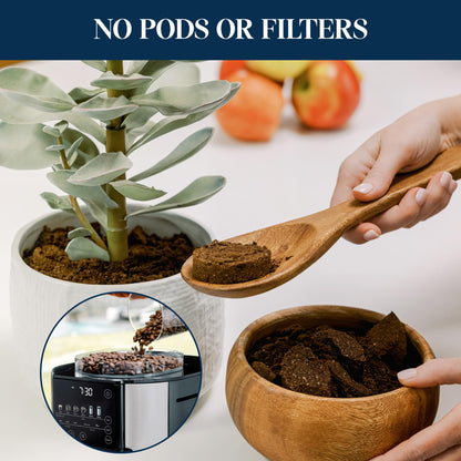 De'Longhi True Brew Drip Coffee Maker, Built in Grinder, Single Serve, 8 oz to 24 oz, Hot or Iced Coffee, Stainless, CAM51025MB