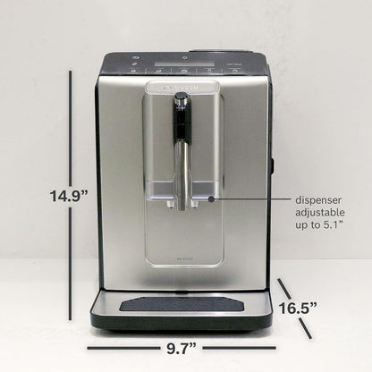 Bosch Fully Automatic Coffee and Espresso Machine - One-Touch Drinks, Barista Style, Double Cup Super Coffee Maker - Large Bean Capacity - Easy Clean, Maintenance - Black - TIU20307